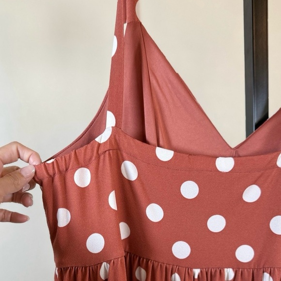 Torrid Mauve and White Polka Dot Mini Studio Knit Dress 2 - Picture 10 of 10